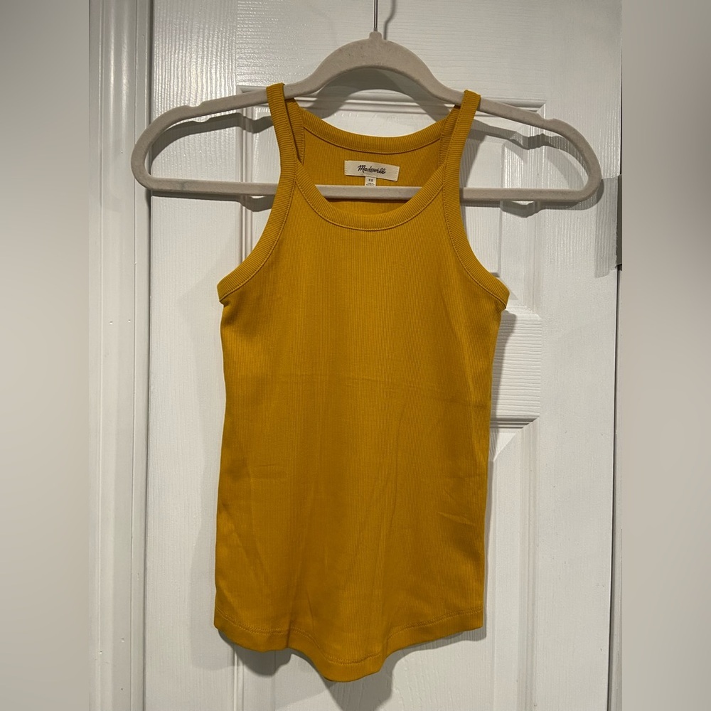NWOT Madewell Size XS Marigold Thin Strap Ribbed Supima Racerback Tank Top